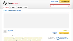 Freesound聲音庫：Birds sounds in a forest
