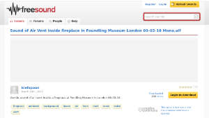 Freesound聲音庫：Sound of Air Vent inside fireplace in Foundling Museum London 09-03-16 Mono.aif-資源代表圖