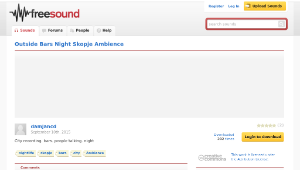 Freesound聲音庫：Outside Bars Night Skopje Ambience縮圖