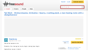 Freesound聲音庫：Kivimurskaamo, kivilouhos / Quarry, crushing plant, a man hewing rocks with a sledgehammer縮圖