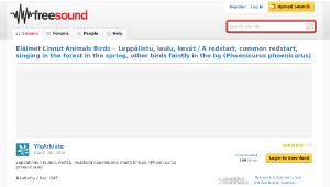 Freesound聲音庫：Leppälintu, laulu, kevät / A redstart, common redstart, singing in the forest in the spring, other-資源代表圖