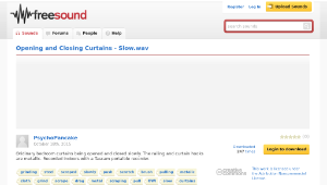 Freesound聲音庫：Opening and Closing Curtains - Slow.wav