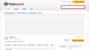 Freesound聲音庫：EXT Rain on umbrella 1.wav縮圖