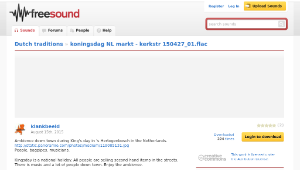 Freesound聲音庫：koningsdag NL markt - kerkstr 150427_01.flac