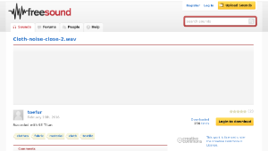 Freesound聲音庫：Cloth-noise-close-2.wav-資源代表圖