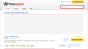 Freesound聲音庫：Unzip, dig through bag, zip縮圖