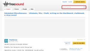 Freesound聲音庫：Liitutaulu, liitu / Chalk, writing on the blackboard, chalkboard, a close sound-資源代表圖