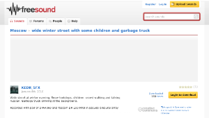 Freesound聲音庫：wide winter street with some children and garbage truck-資源代表圖