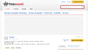 Freesound聲音庫：Group of people - Cheering - Outside - 10.wav