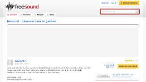 Freesound聲音庫：binaural rain in garden縮圖