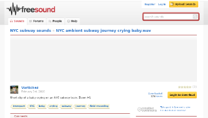 Freesound聲音庫：NYC ambient subway journey crying baby.wav