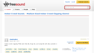 Freesound聲音庫：Medium-Sized Indoor Crowd Clapping (Outro)-資源代表圖