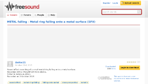 Freesound聲音庫：METAL falling - Metal ring falling onto a metal surface (SFX)