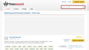 Freesound聲音庫：Opening and Closing Curtains - Fast.wav