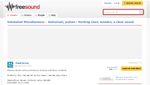 Freesound聲音庫：Keinutuoli, puinen / Rocking chair, wooden, a close sound縮圖