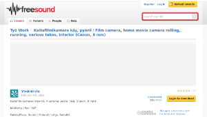 Freesound聲音庫：Kaitafilmikamera käy, pyörii / Film camera, home movie camera rolling, running, various takes-資源代表圖