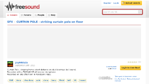 Freesound聲音庫：CURTAIN POLE - striking curtain pole on floor縮圖