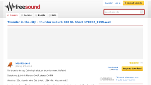 Freesound聲音庫：thunder suburb 002 NL Short 170706_1199.wav-資源代表圖