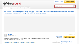 Freesound聲音庫：outdoor community festival crowd ext medium meal time english and german voices and movement-資源代表圖