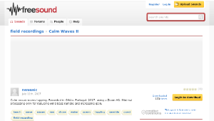 Freesound聲音庫：Calm Waves II
