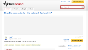 Freesound聲音庫：Old water mill Arnhem 2017