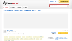 Freesound聲音庫：ALIEN sounds- various alien sounds sci-fi (SFX) .wav