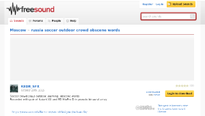 Freesound聲音庫：russia soccer outdoor crowd obscene words