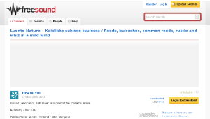 Freesound聲音庫：Kaislikko suhisee tuulessa / Reeds, bulrushes, common reeds, rustle and whiz in a mild wind