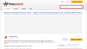 Freesound聲音庫：edge of forest farmland Sept 01 NL 151003_0804 ST.wav