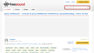 Freesound聲音庫：excerpt of Jesus-Hellbound #240314 by 'SoundsExciting', remix #2.flac