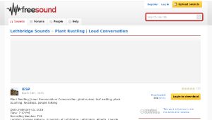 Freesound聲音庫：Plant Rustling | Loud Conversation