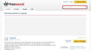 Freesound聲音庫：Clicking animal or ziping