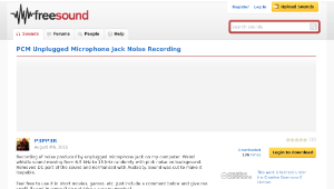 Freesound聲音庫：PCM Unplugged Microphone Jack Noise Recording
