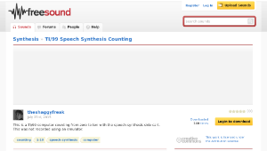 Freesound聲音庫：TI/99 Speech Synthesis Counting