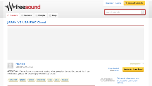 Freesound聲音庫：JAPAN VS USA RWC Chant