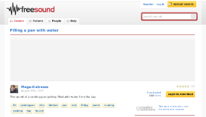 Freesound聲音庫：Filling a pan with water