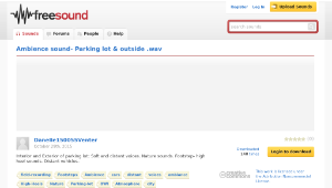 Freesound聲音庫：Ambience sound- Parking lot & outside .wav