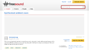 Freesound聲音庫：Synthesized ambient snare