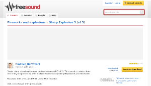 Freesound聲音庫：Sharp Explosion 5 (of 5)