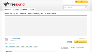 Freesound聲音庫：06624 taking pills sounds.WAV