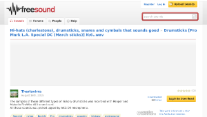 Freesound聲音庫：Drumsticks [Pro Mark L.A. Special DC (March sticks)] â6..wav