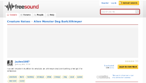 Freesound聲音庫：Alien Monster Dog Bark/Whimper-資源代表圖