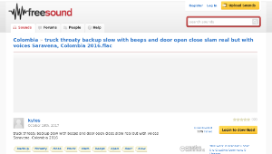 Freesound聲音庫：truck throaty backup slow with beeps and door open close slam real but with voices Saravena-資源代表圖