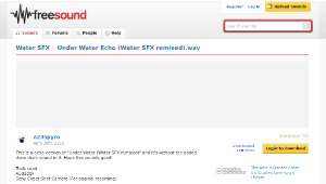 Freesound聲音庫：Under Water Echo (Water SFX remixed).wav