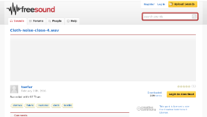 Freesound聲音庫：Cloth-noise-close-4.wav-資源代表圖