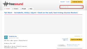 Freesound聲音庫：Seinäkello, tikitys, käynti / Clock on the wall, fast ticking (Gustav Becker)-資源代表圖