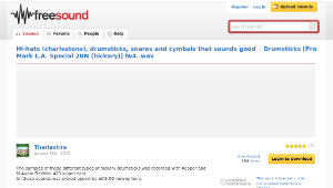 Freesound聲音庫：Drumsticks [Pro Mark L.A. Special 2BN (hickory)] â4..wav-資源代表圖