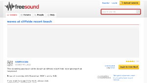 Freesound聲音庫：waves at cliffside resort beach-資源代表圖