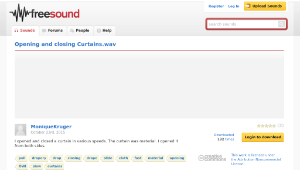 Freesound聲音庫：Opening and closing Curtains.wav