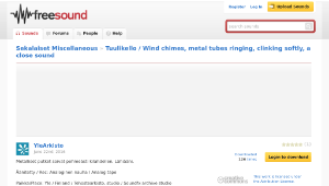 Freesound聲音庫：Tuulikello / Wind chimes, metal tubes ringing, clinking softly, a close sound-資源代表圖